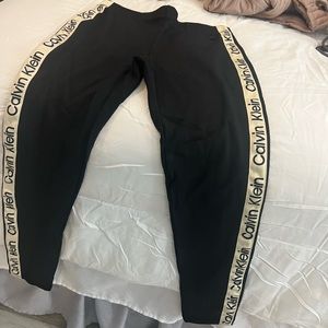 Small black Calvin Klein logo leggings women